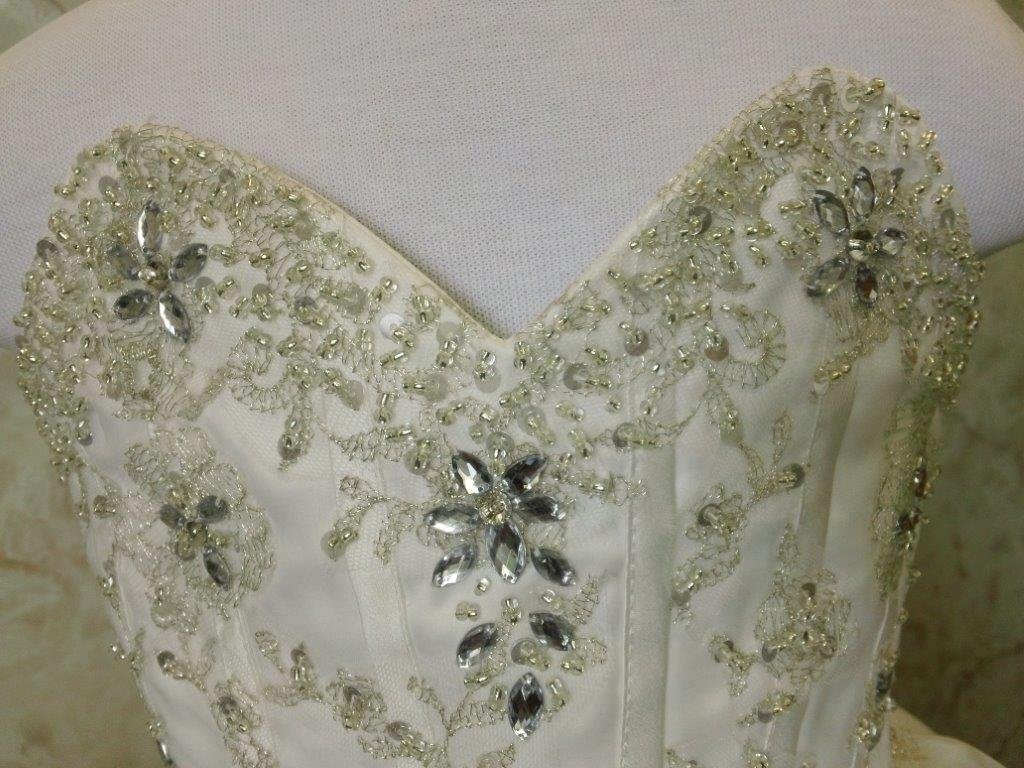 jeweled corset style sweetheart bodice